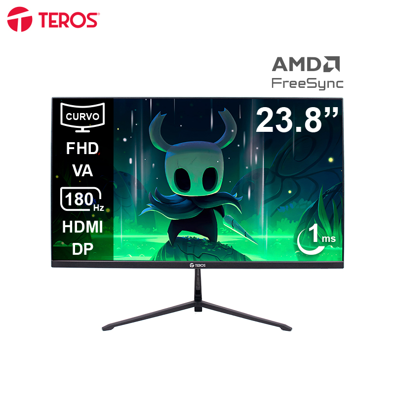 Monitor Gamer Curvo Teros TE-2476G 23.8" FHD VA, 180Hz, 1ms, FreeSync, HDMI / DP